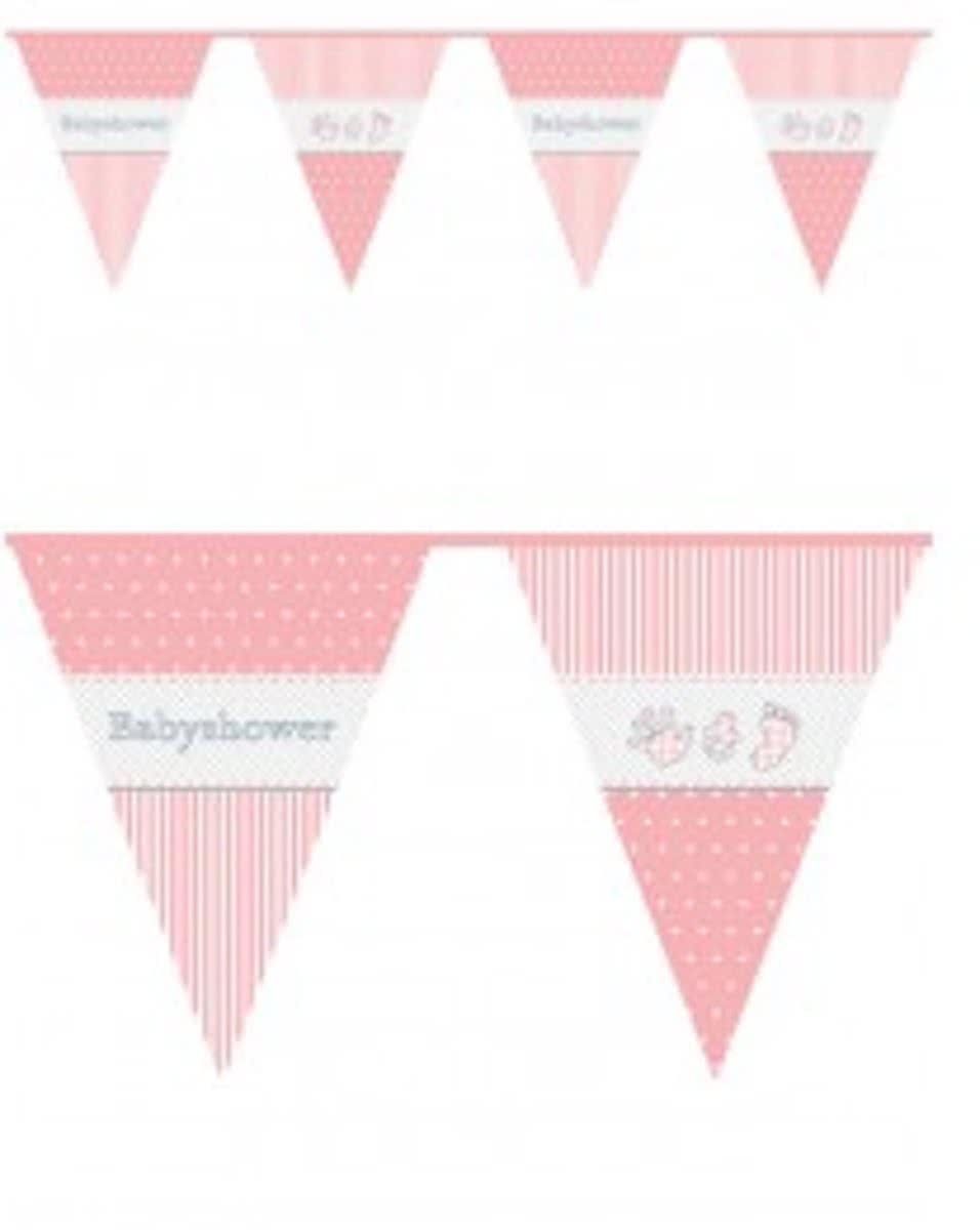 Vlaggenlijn Babyshower Roze